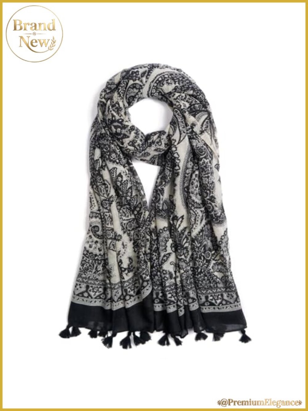 QIUTIMIY Women's Lightweight Voile Floral Leopard Print Scarf with Fringe,